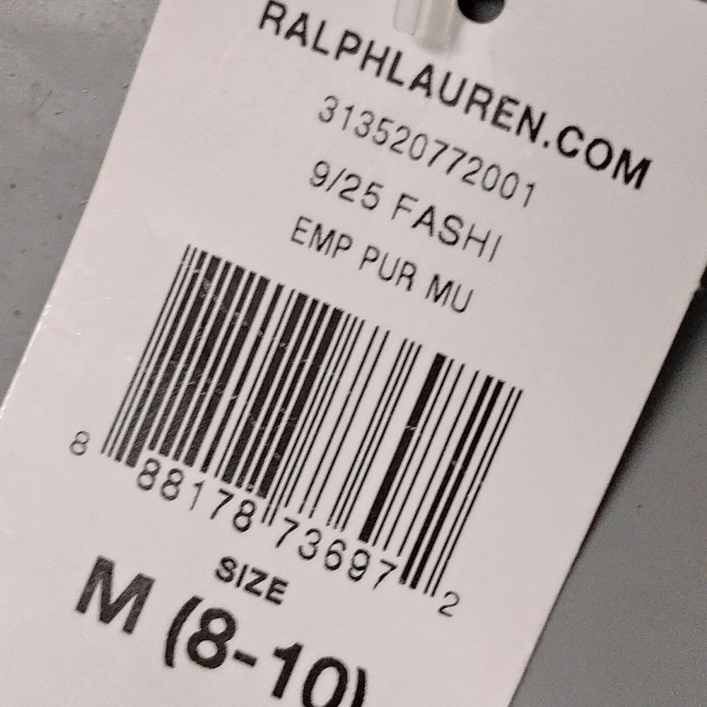 NWT Ralph Lauren Girls Ruffle Hem Short Sleeve Polo Dress Sz M (8-10)